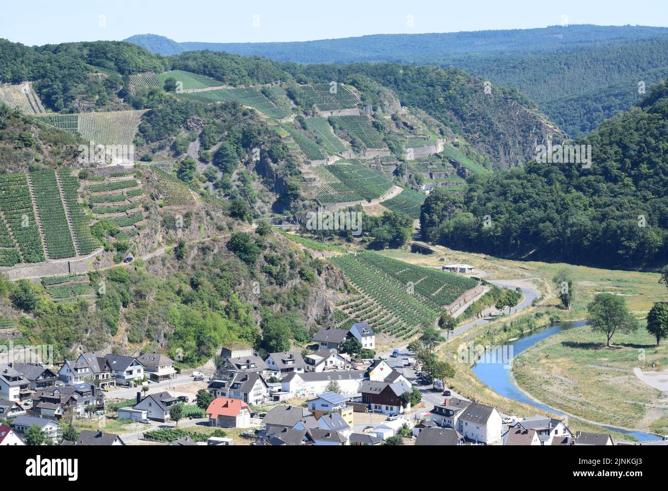 Ahrtal ein Jahr nach der Flut, Dernau Stockfoto