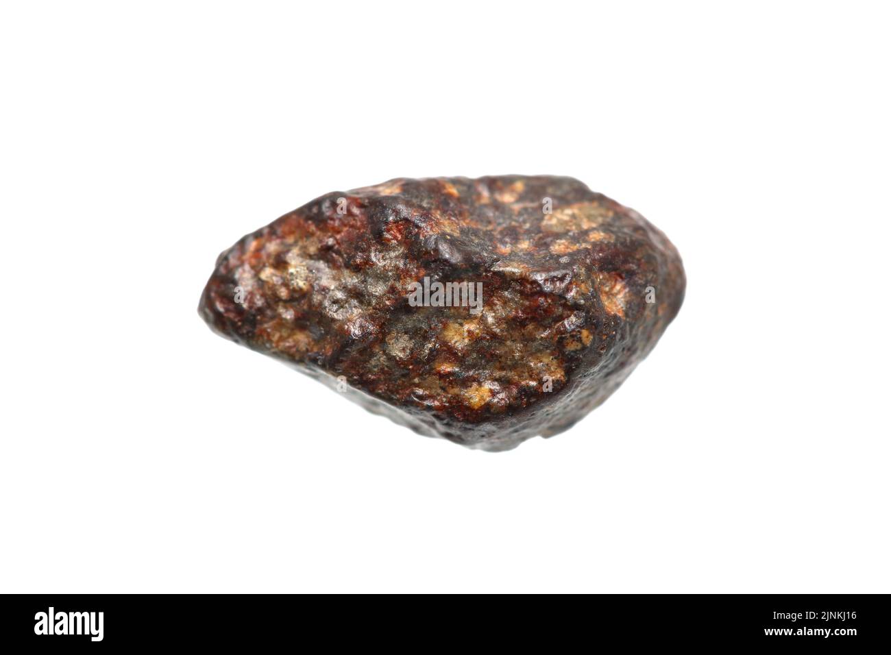 Chondrit-Meteorit (L-Subtyp) auf weißem Hintergrund Stockfoto