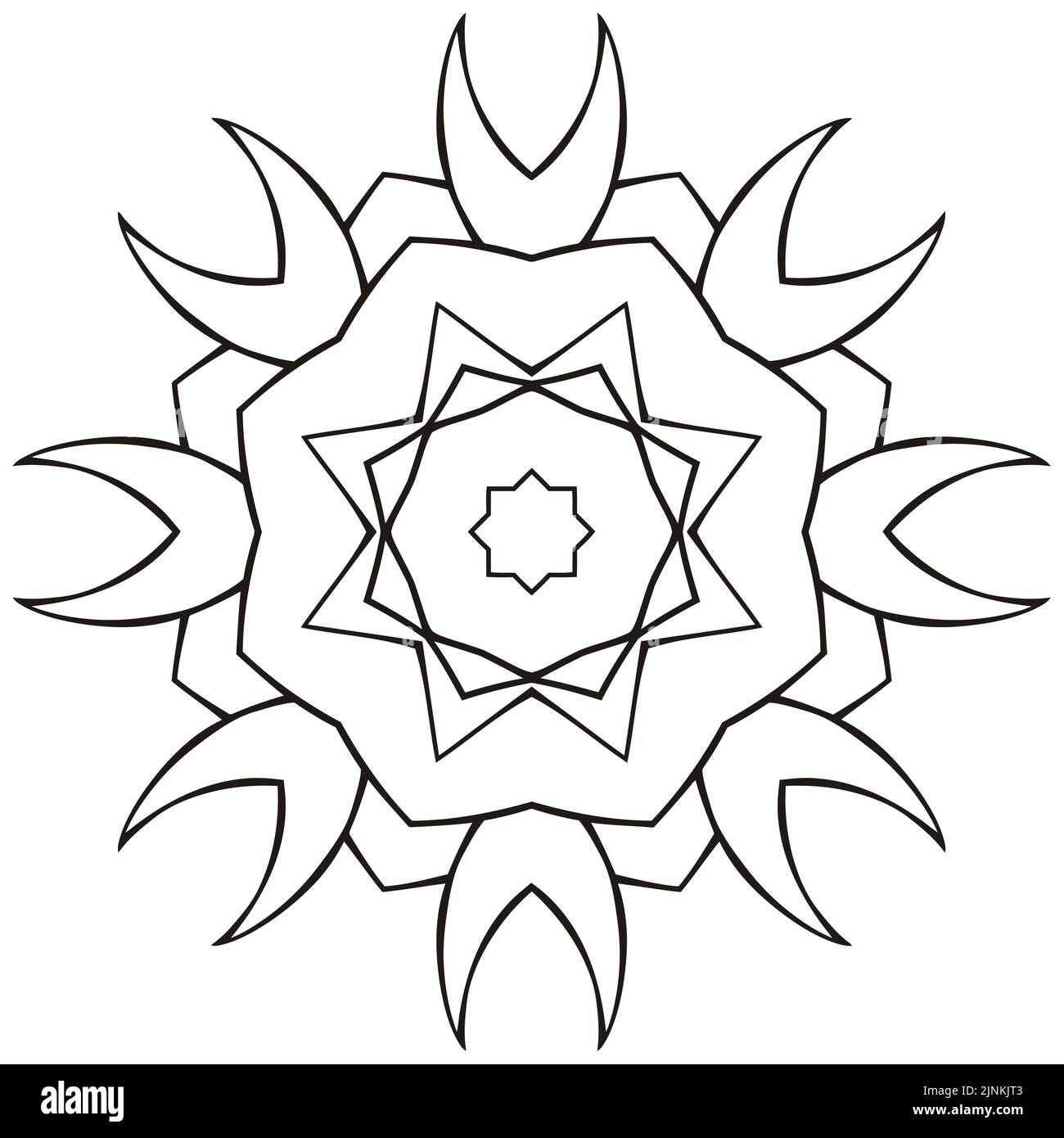 Vector rund Mandala-Logo, ethnische Ornament für Spa, florale Boutique, chinesischen oder indischen Shop, Yoga-Center, vegane Kraft, arabisch orientalisch, Wellness. Stock Vektor