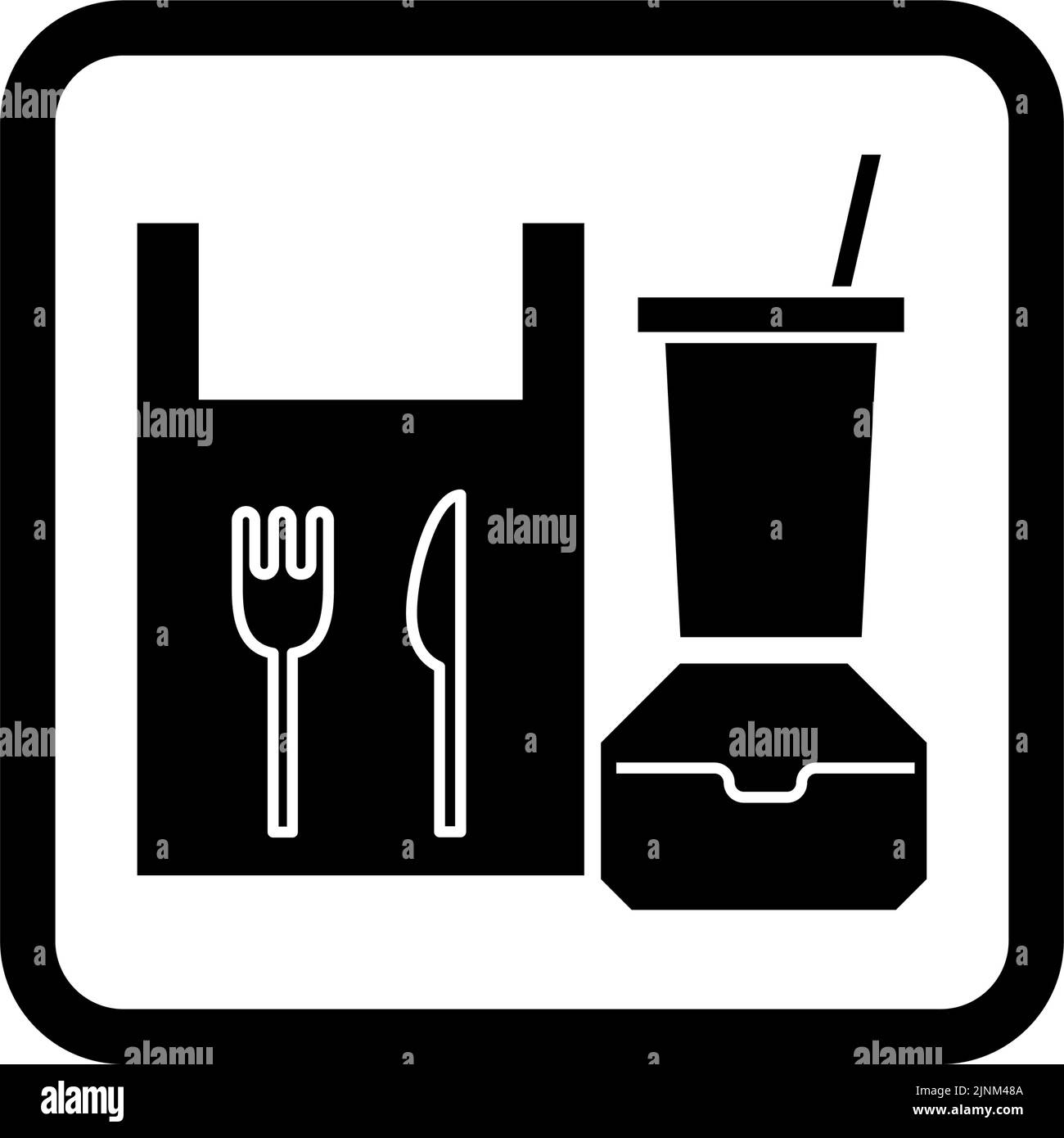 Symbol, das Ihnen empfiehlt, eine Mitnahme auszuwählen Stock Vektor