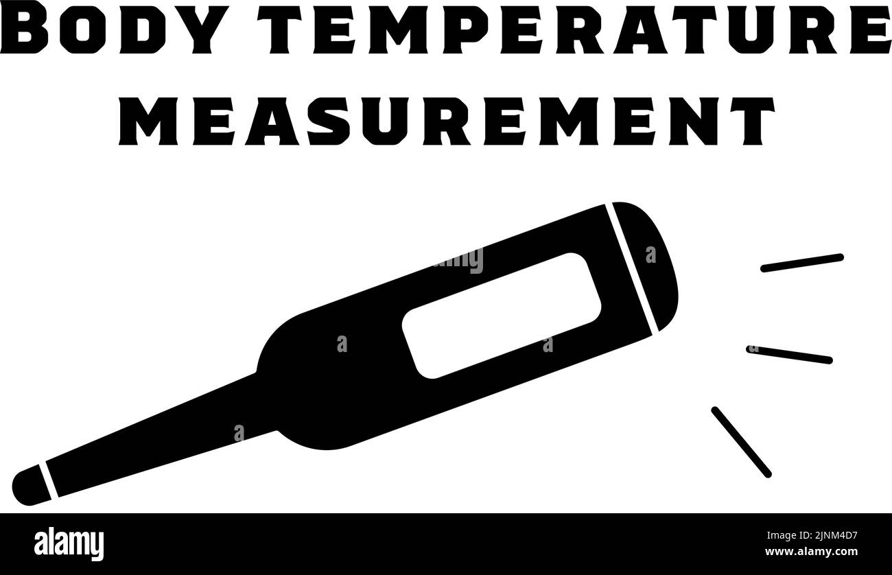 Symboldarstellung, die die Messung der Körpertemperatur fördert Stock Vektor