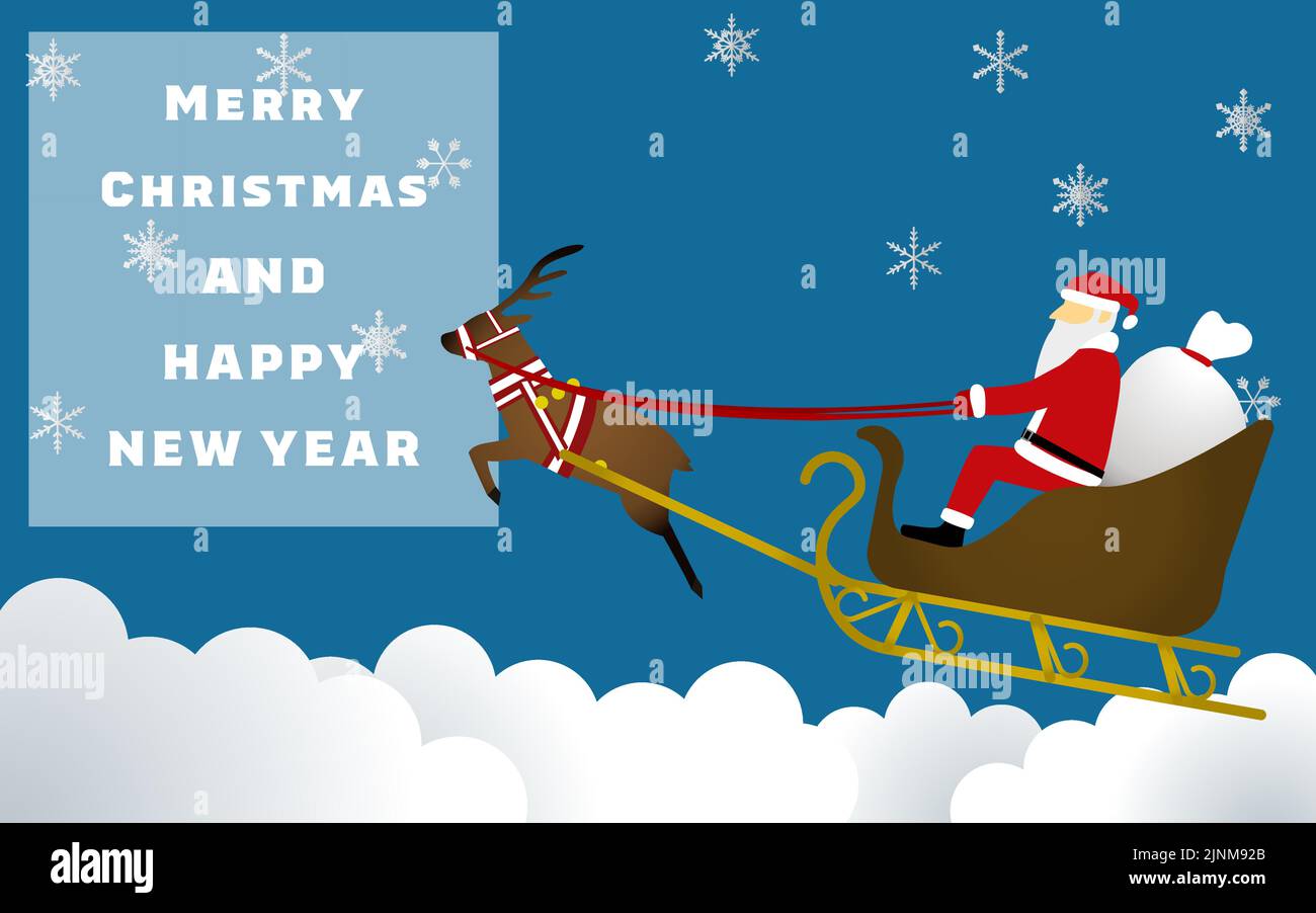 Weihnachtskarte des Weihnachtsmannes geht, um Geschenke zu verschenken Stock Vektor