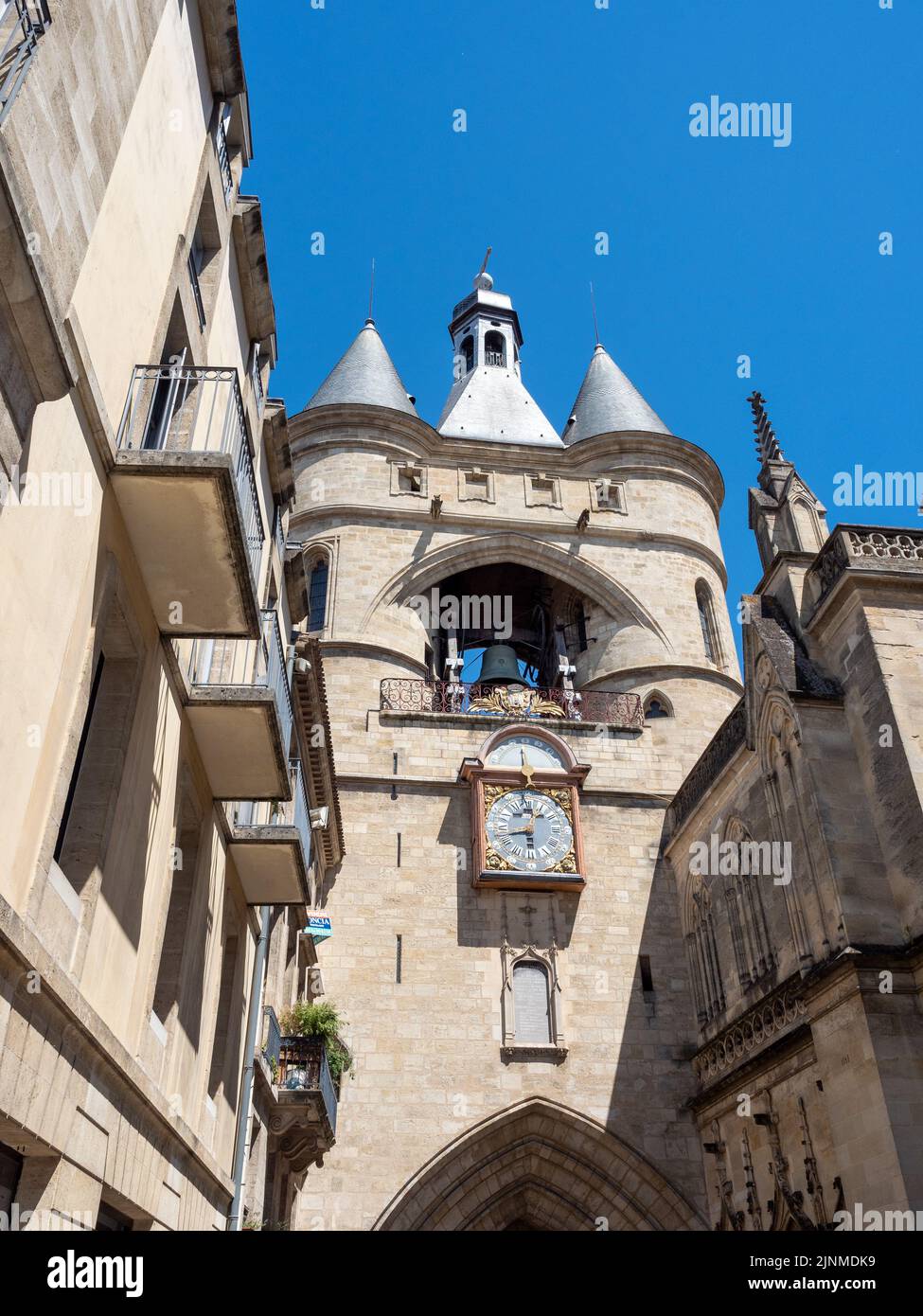 La Grosse Cloche oder Big Bell Tower ist ein alter Turm im Zentrum der Stadt Bordeaux in Frankreich Stockfoto