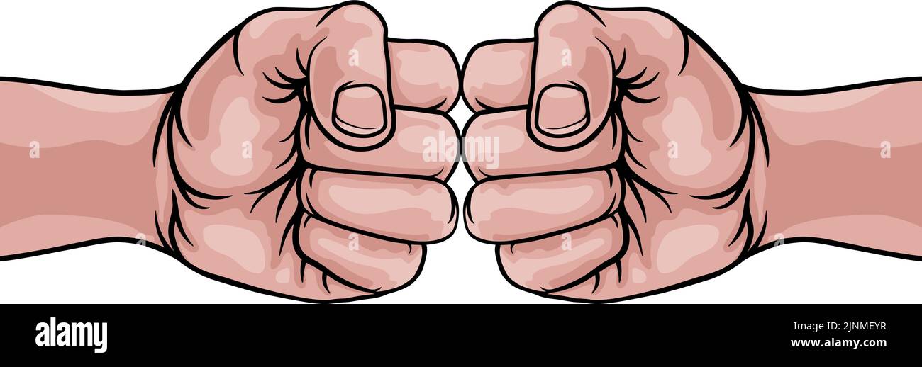 Faust Bump Punch Fäuste Boxing Comic Art Cartoon Stock Vektor