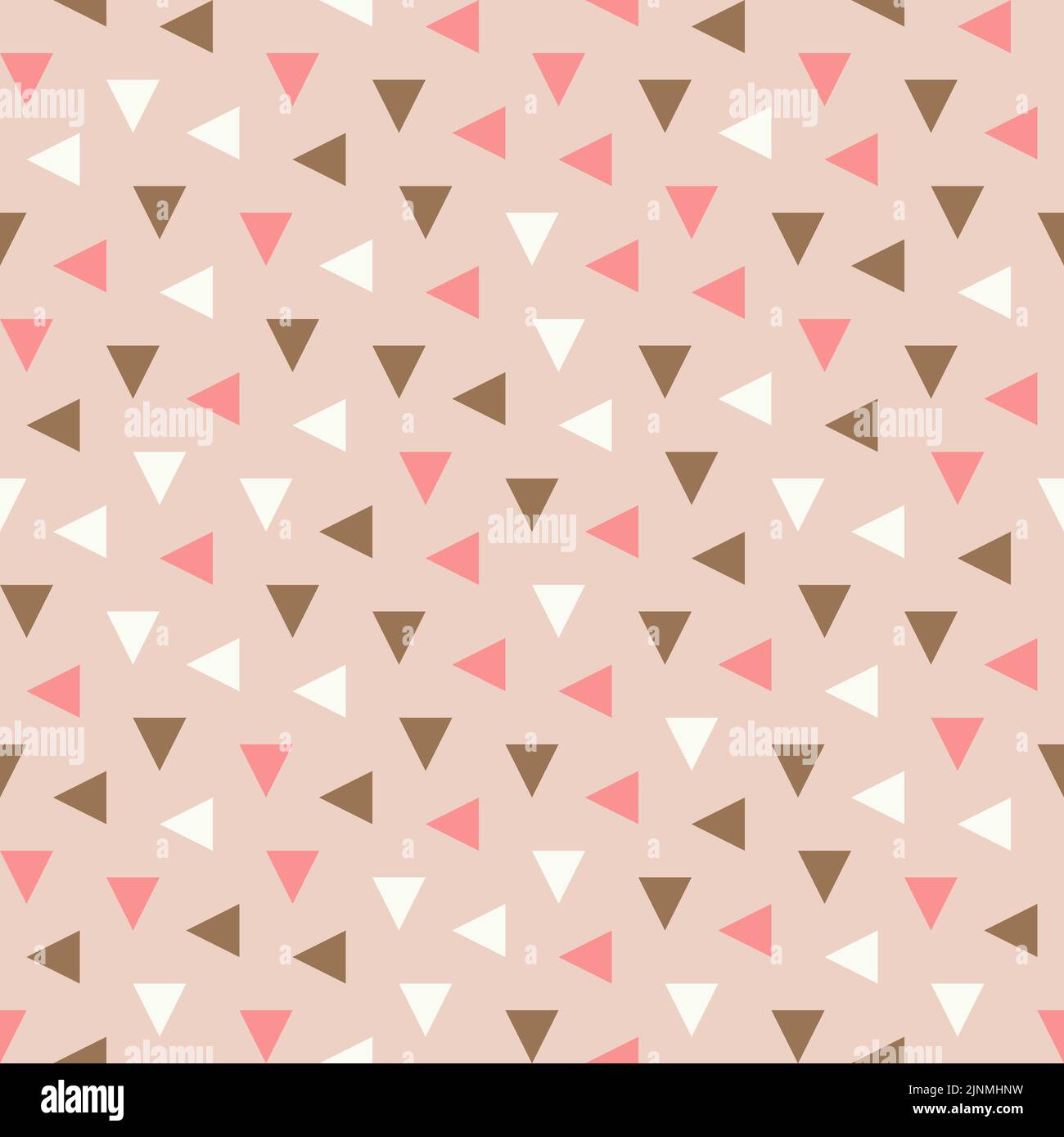 Modernes, nahtloses geometrisches Musterdesign für Druck und Textil. Abstrakter wiederholter Texturhintergrund. Symmetrische Dreiecksformen mit variablen Farben Stock Vektor