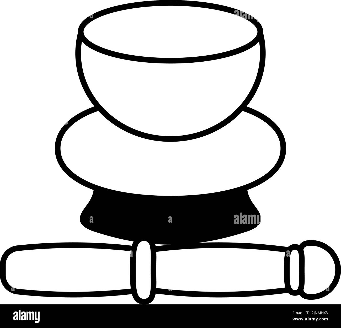 Schwarz-weiße Trauerikone, Glocke Stock Vektor