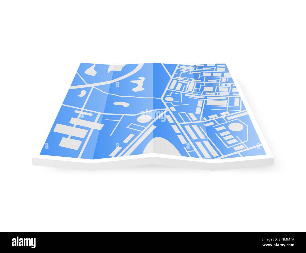 3D gefaltete Papier Stadt Suburban Karte isoliert Stock Vektor