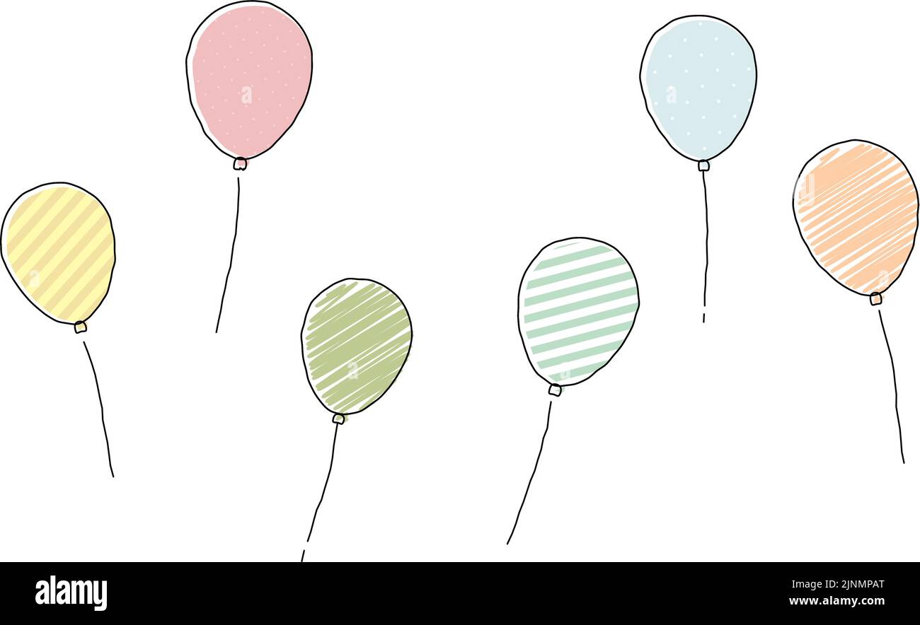 Lose Strichkunst, handgeschriebener Ballon Stock Vektor