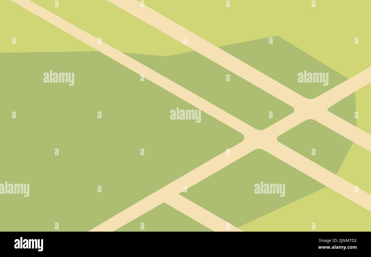 Bild von leerstehenden Flächen, isometrische Darstellung von Land mit nur Grün und Straßen Stock Vektor