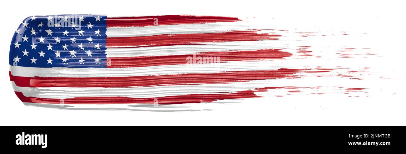 Farbabstrich in den Farben der amerikanischen Flagge Stockfoto