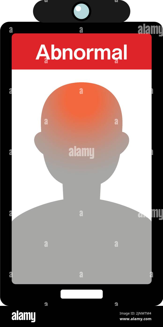 Berührungslose Körpertemperaturmessung mit einem Smartphone Stock Vektor