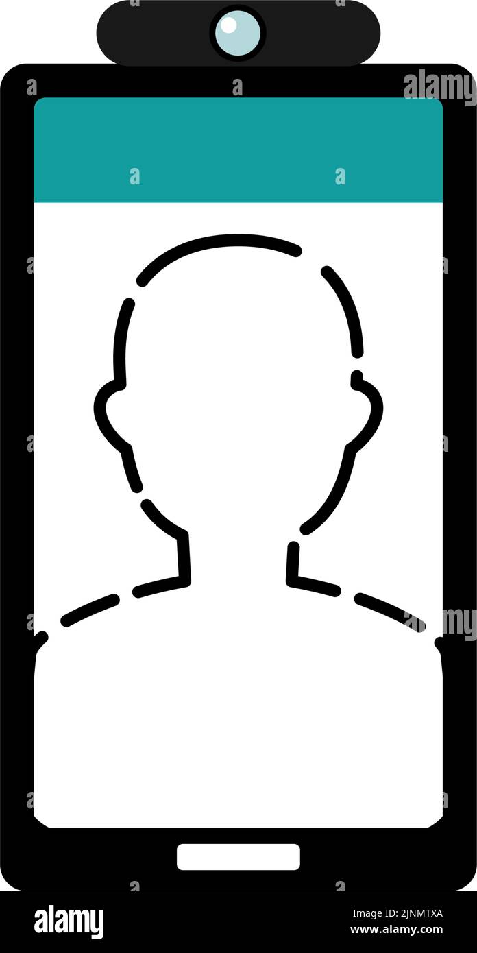 Berührungslose Körpertemperaturmessung mit einem Smartphone Stock Vektor