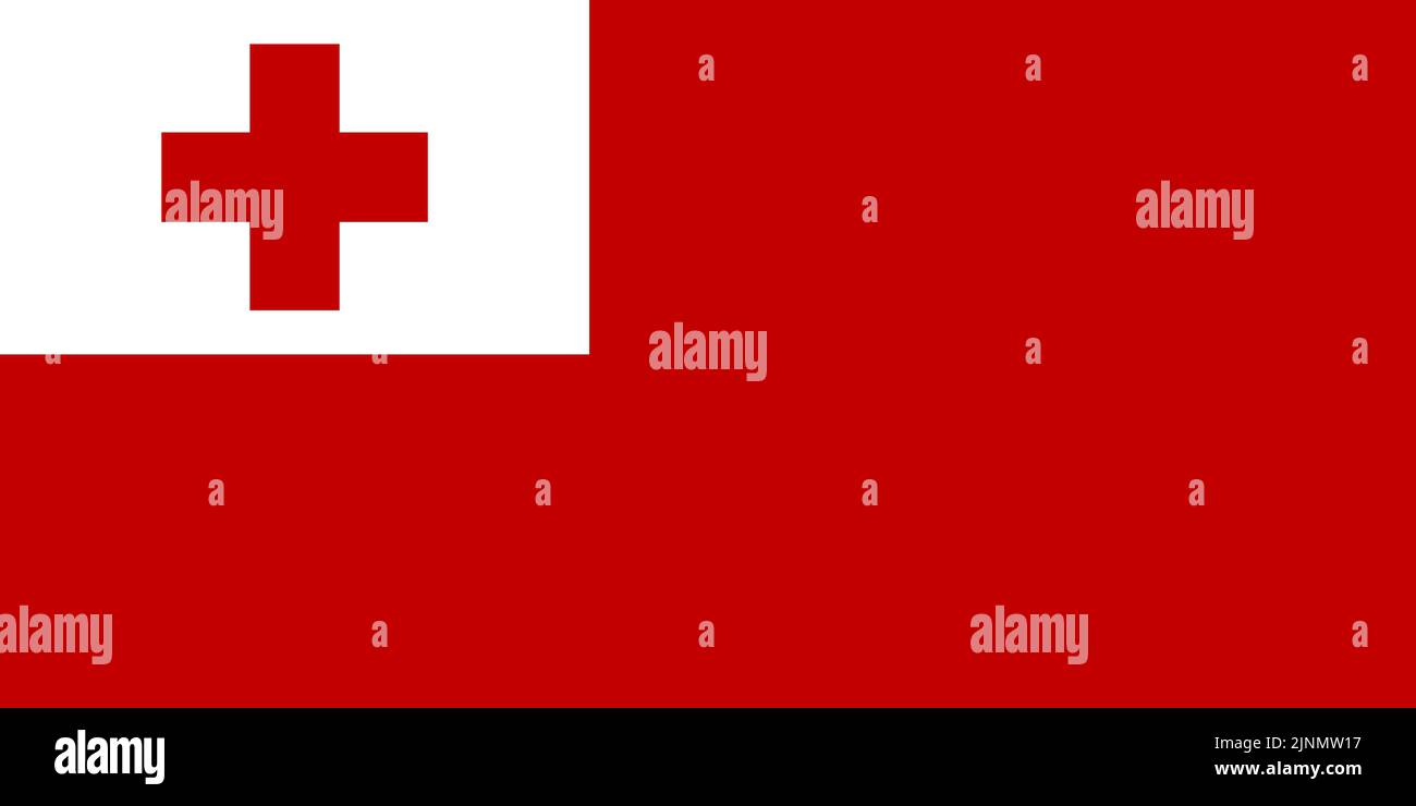 Die Nationalflagge der Welt, Tonga Stock Vektor