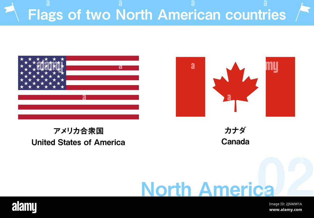 World Flags North American Two-Country Set Stock Vektor