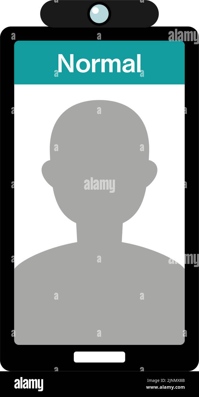 Berührungslose Körpertemperaturmessung mit einem Smartphone Stock Vektor