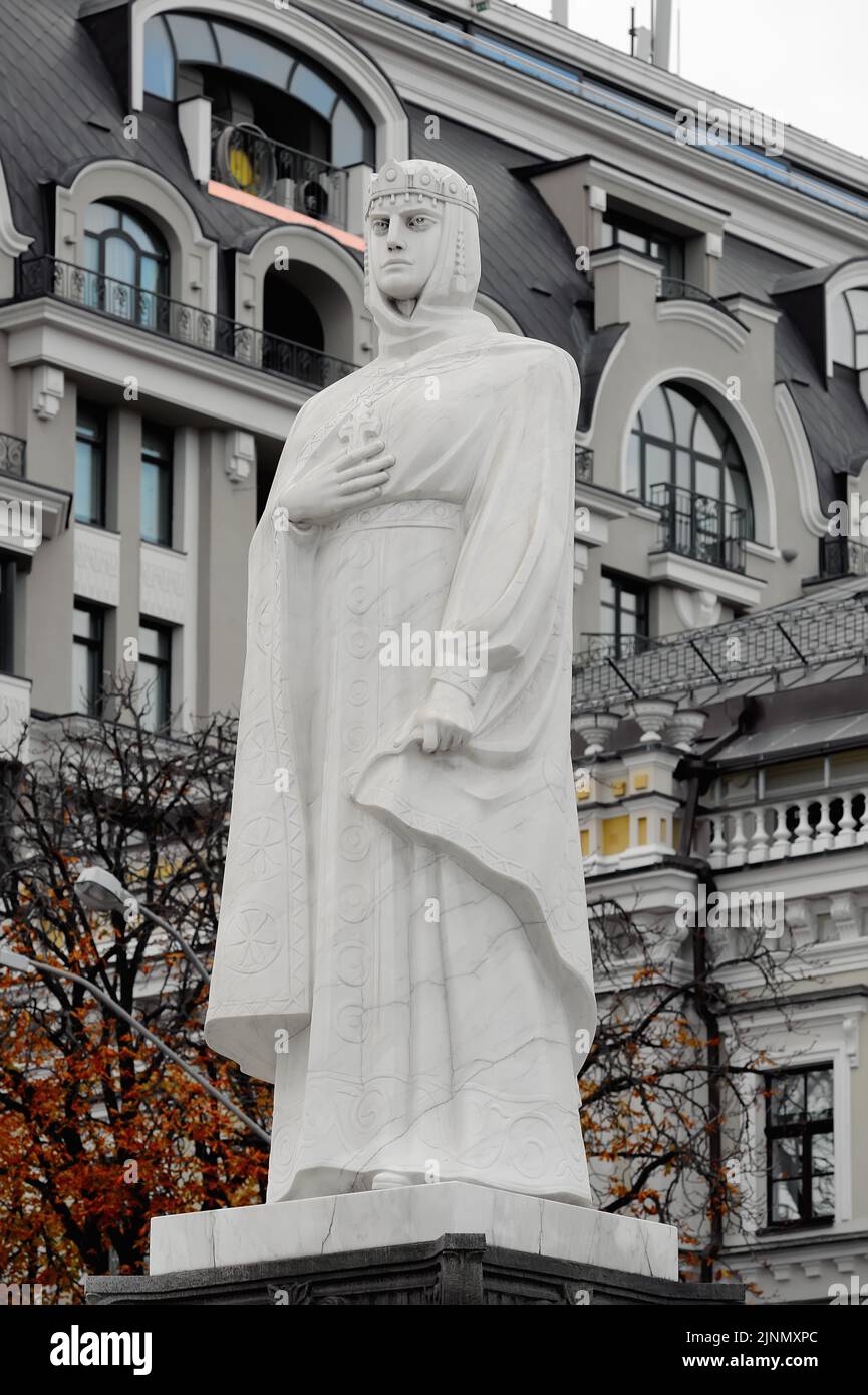 Denkmal der Prinzessin Olga von Kiew in Kiew, Ukraine Stockfoto