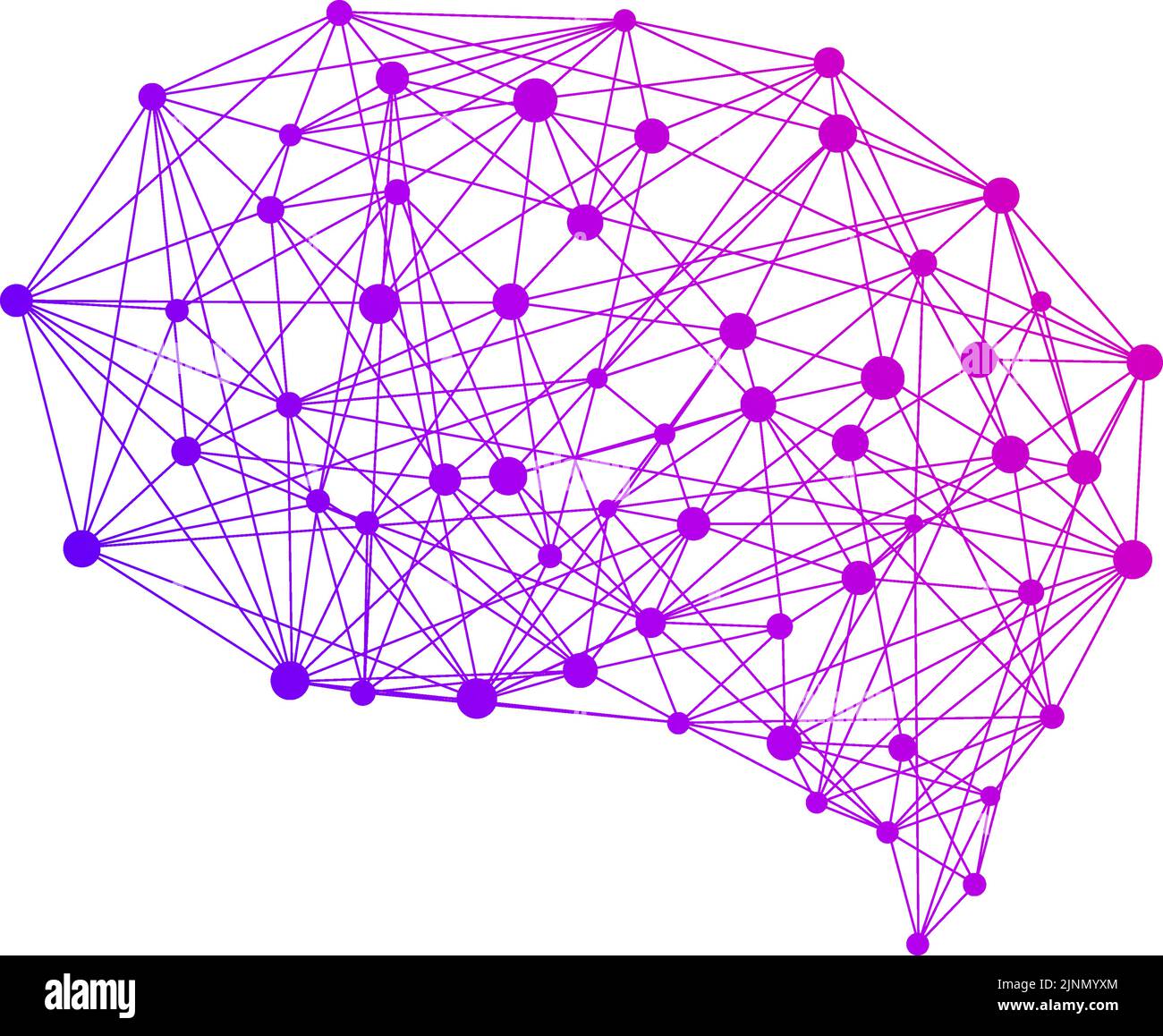 Abstraktes, technologiegerahmtes Bild, das ein Gehirn mit Gradienten imitiert. Stock Vektor
