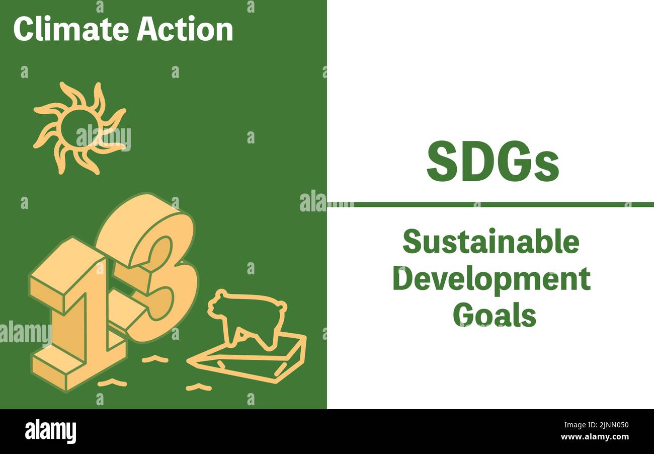 SDGs Ziel 13, Klimaschutz Stock Vektor