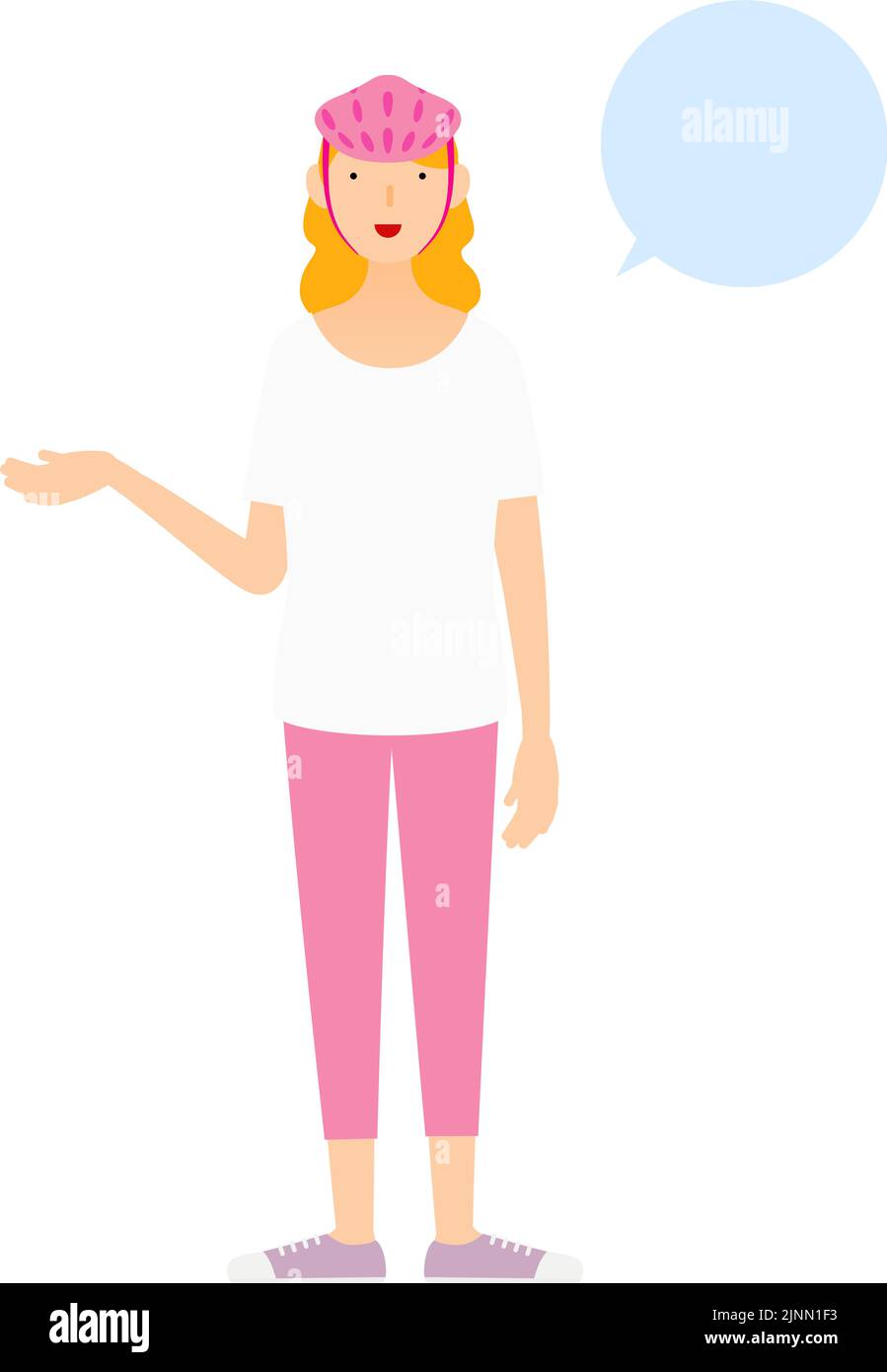 Skaterin im Gespräch, mit Sprechblase Stock Vektor