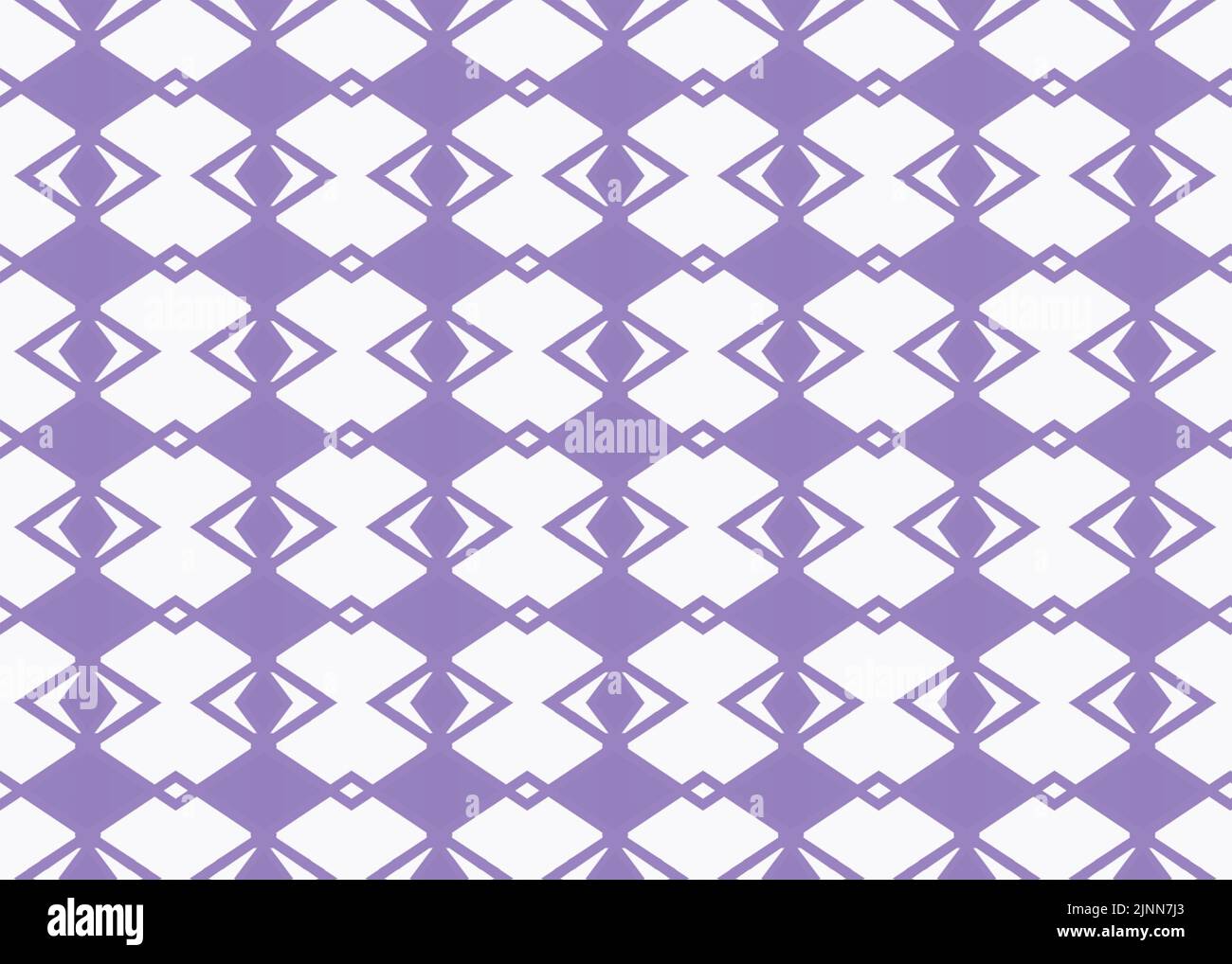 Geometrische Rautenformen in lila auf weiß, zarte Pastellfarben. Kleines nahtloses Wiederholungsmuster. Stockfoto