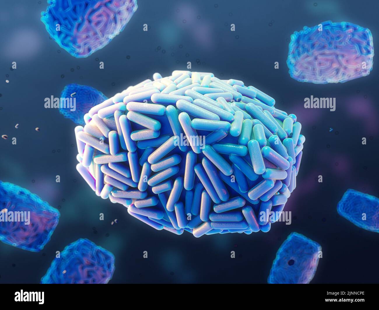 Monkeypox Virus Floating, Illustration Stockfoto
