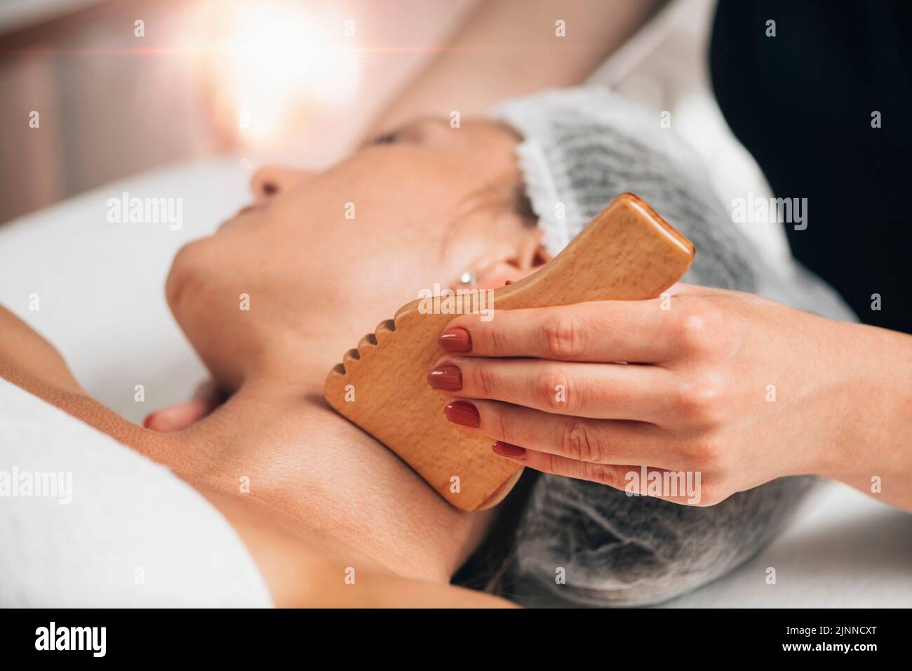Gesichtsmassage Stockfoto