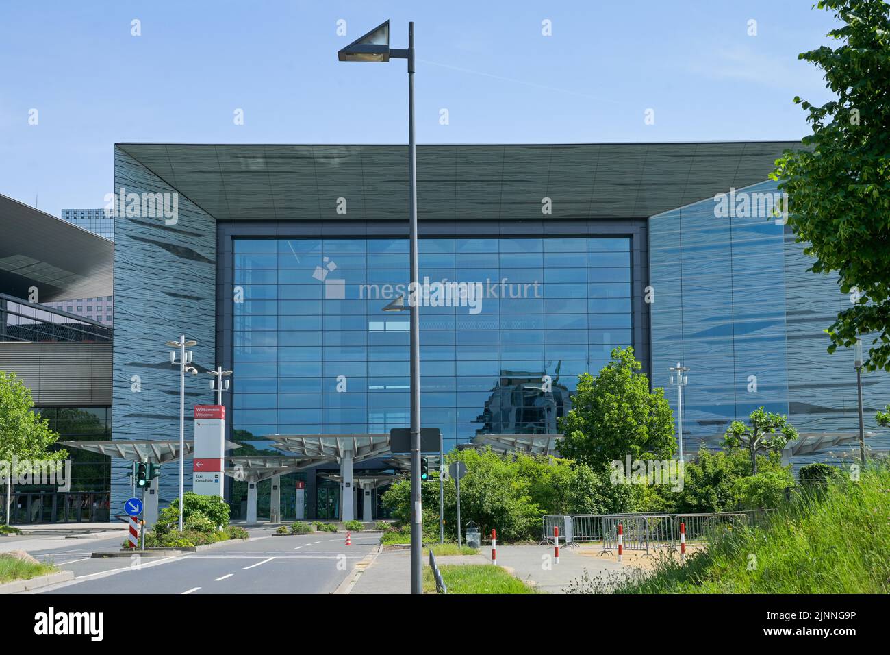 Portalhaus Messe Frankfurt, West Gate, Straße der Nationen, Frankfurt am Main, Hessen, Deutschland Stockfoto