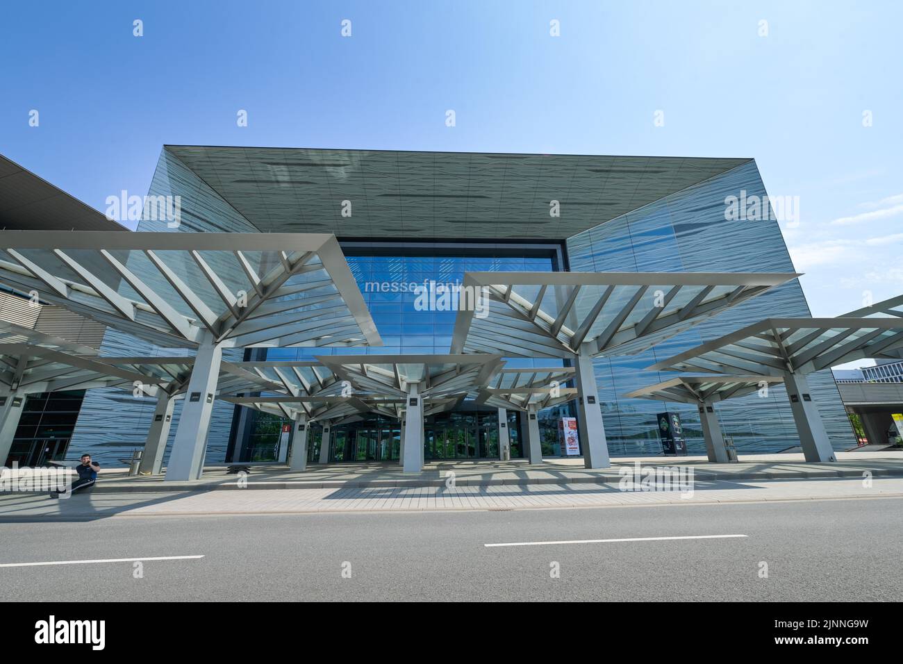 Portalhaus Messe Frankfurt, West Gate, Straße der Nationen, Frankfurt am Main, Hessen, Deutschland Stockfoto