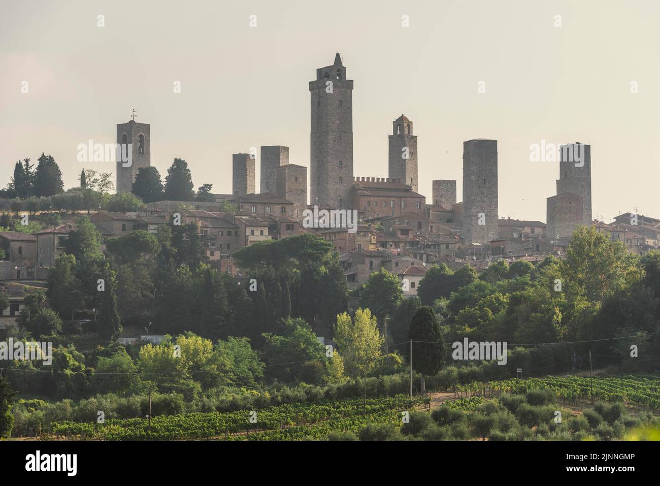San Gimignano, wird auch als mittelalterliche Manhattan oder Stadt der Türme, UNESCO-Weltkulturerbe, San Gimignano, Provinz Siena, Toskana, Italien Stockfoto