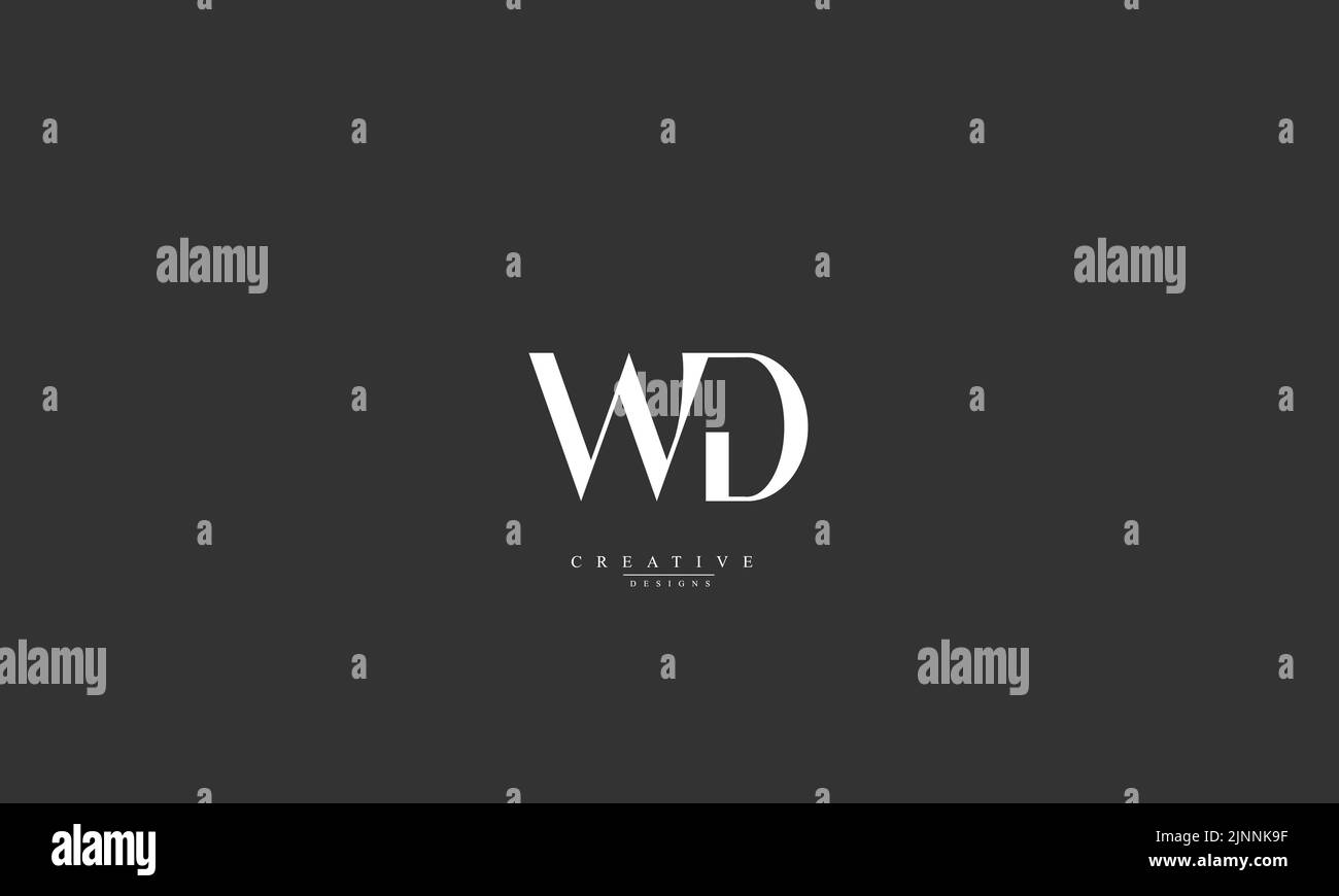 Buchstabenbuchstaben Initialen Monogramm-Logo WD DW W D Stock Vektor
