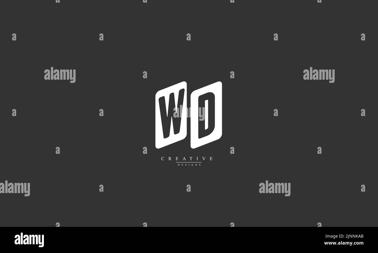 Buchstabenbuchstaben Initialen Monogramm-Logo WD DW W D Stock Vektor