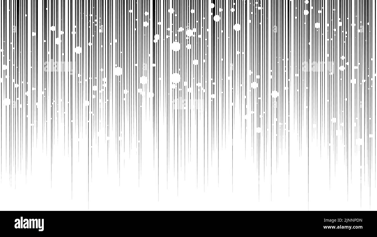 Schwarze, von oben nach unten gestrahlte Effektlinie mit Spritzern weißen Sprays Stock Vektor
