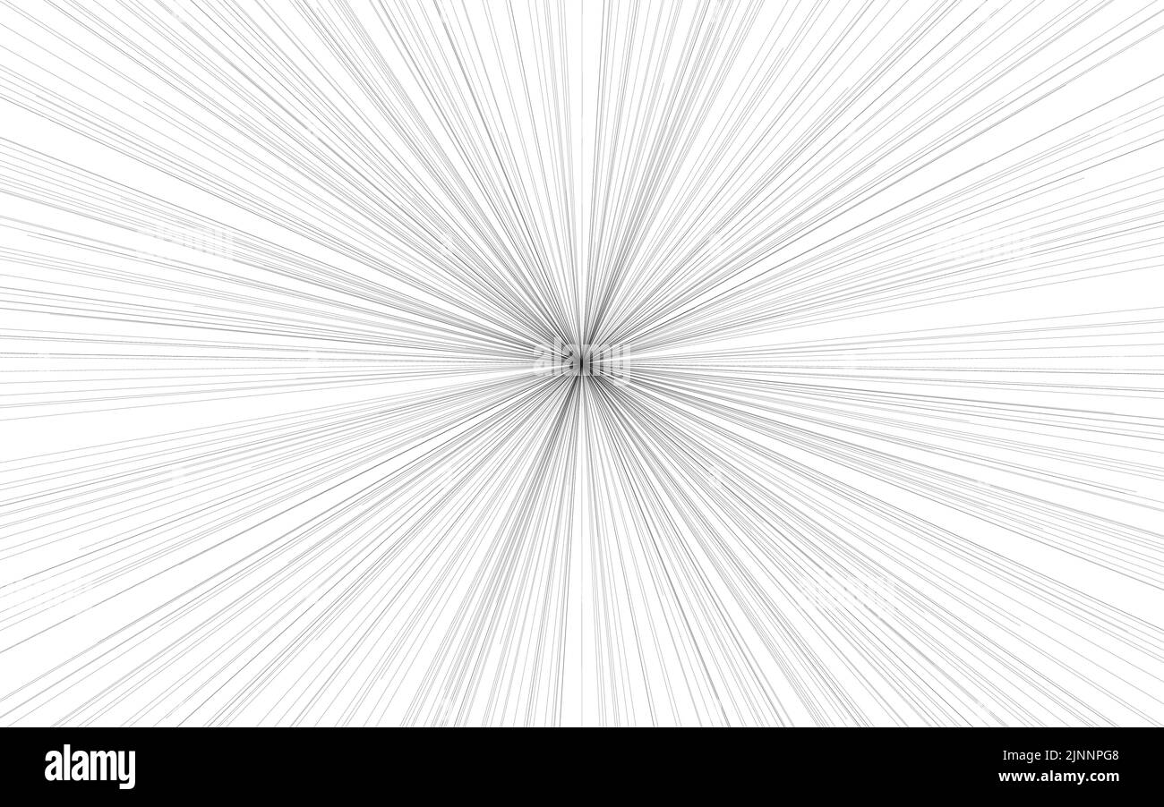 Abstrakter Hintergrund, Effektlinie, die von der grauen Mitte ausstrahlt Stock Vektor