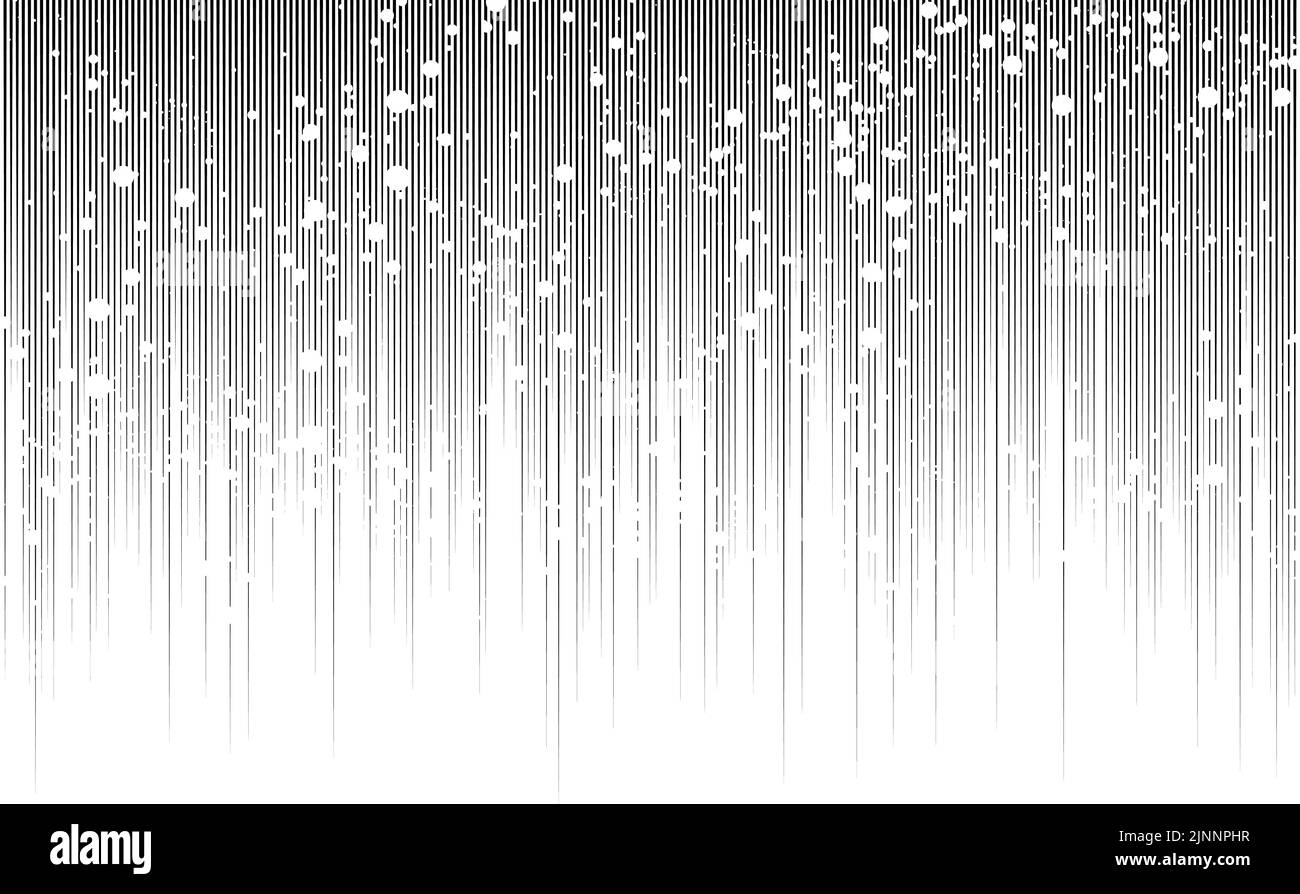 Schwarze, von oben nach unten gestrahlte Effektlinie mit Spritzern weißen Sprays Stock Vektor