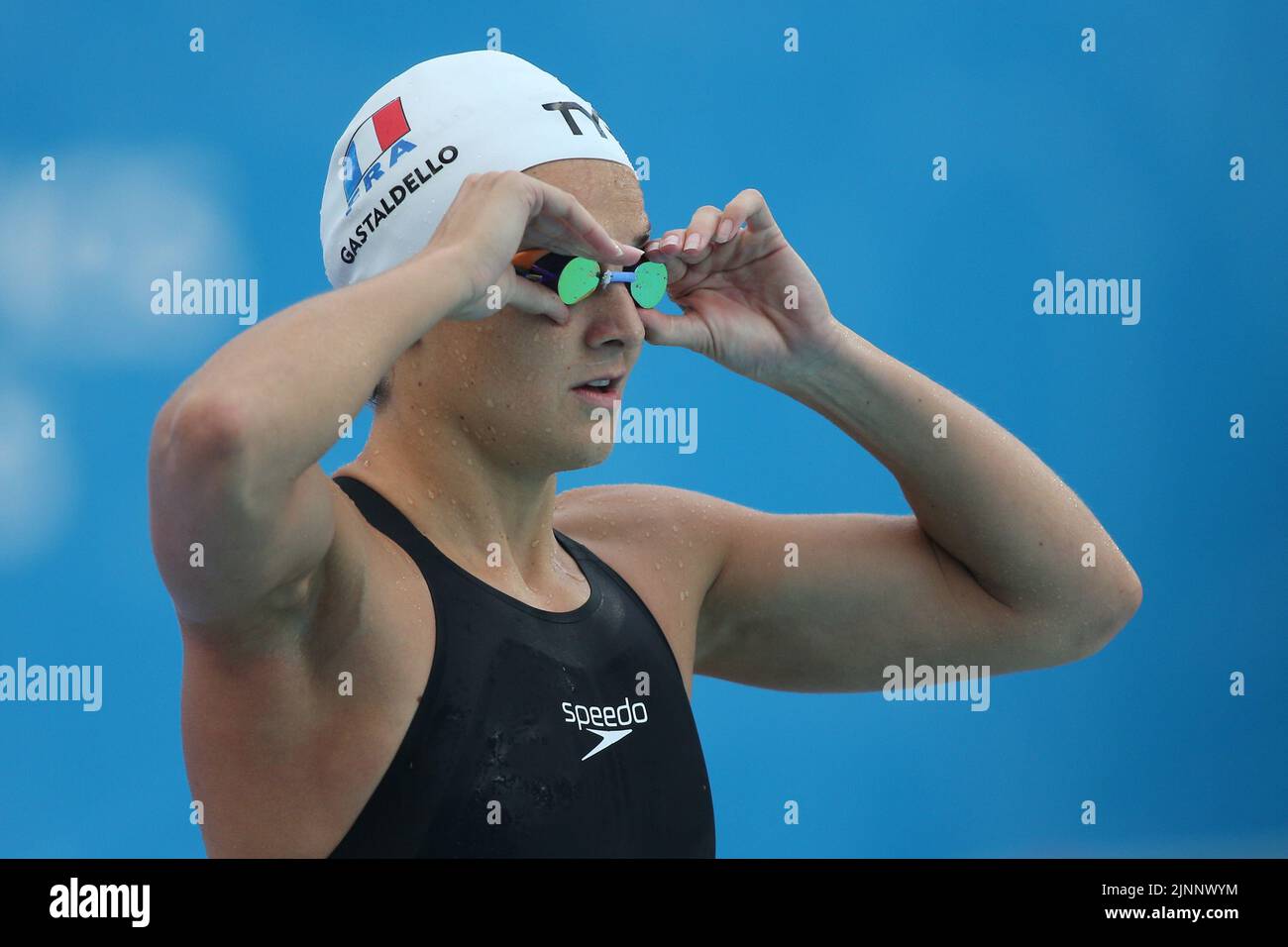 Rom, Italien. 12. August 2022. Rom, Italien 12.08.2022: Gastaldello Beryl aus Frankreich im Halbfinale der Frauen 50 m Schmetterling in der Schwimmmeisterschaft in len European Aquatics in Rom 2022 in Foro Italico. Kredit: Unabhängige Fotoagentur/Alamy Live Nachrichten Stockfoto