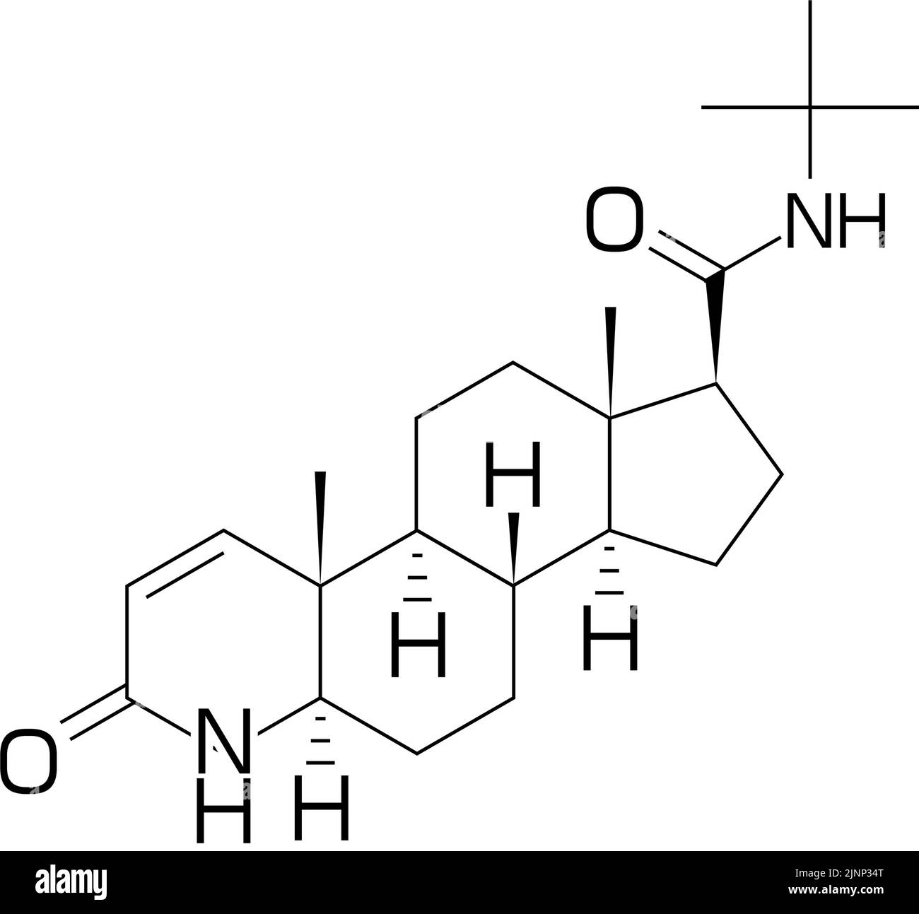 Finasterid, ein Inhaltsstoff in AGA Haarausfall Behandlung Strukturformel verwendet Stock Vektor