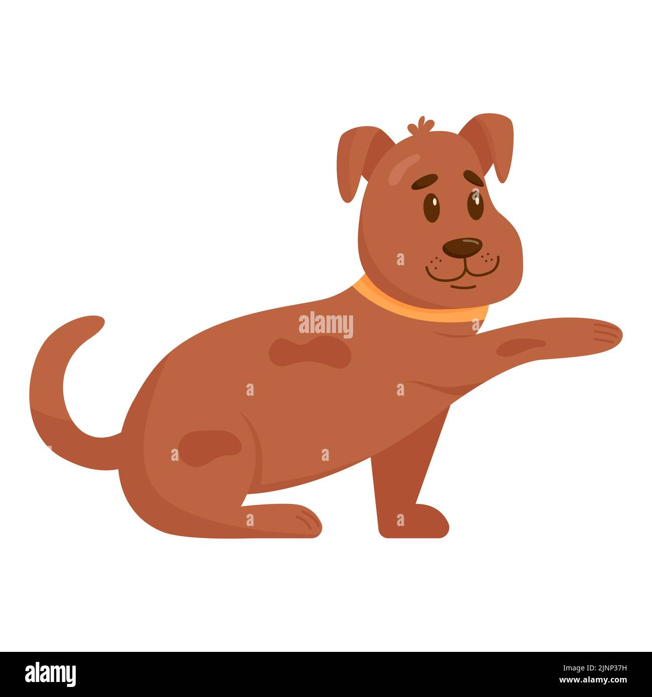 Netter Hund. Häusliche, lustige Hund isoliert auf weißem Hintergrund. Flache Vektorgrafik. Stock Vektor