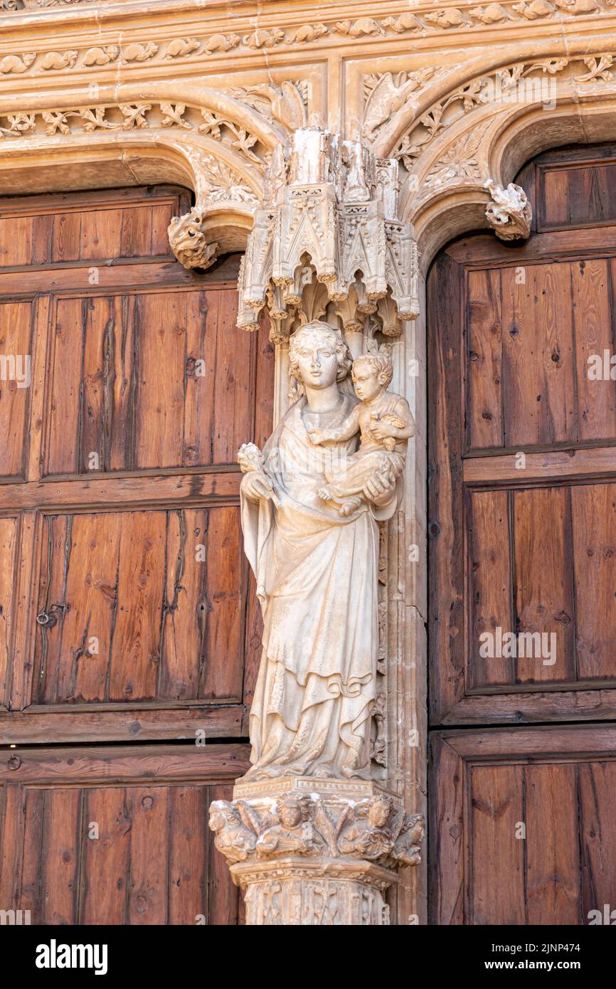 Palma de Mallorca, Spanien. Die Portal del Mirador Fassade der gotischen Kathedrale von Santa Maria Stockfoto