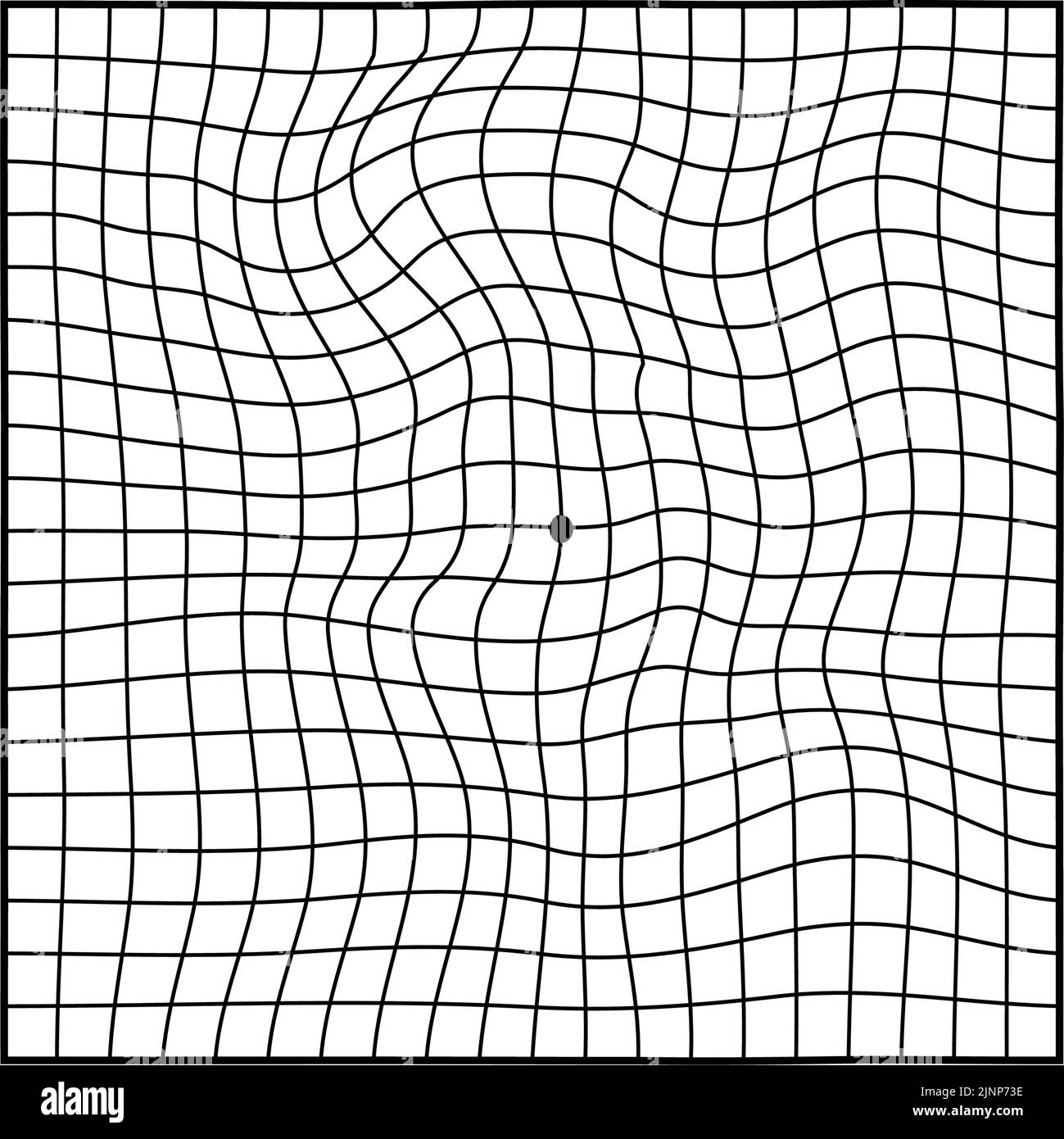 Amsler-Diagramm, Sichtbarkeit der altersbedingten Makuladegeneration (Heterophorie, Verzerrung) Stock Vektor