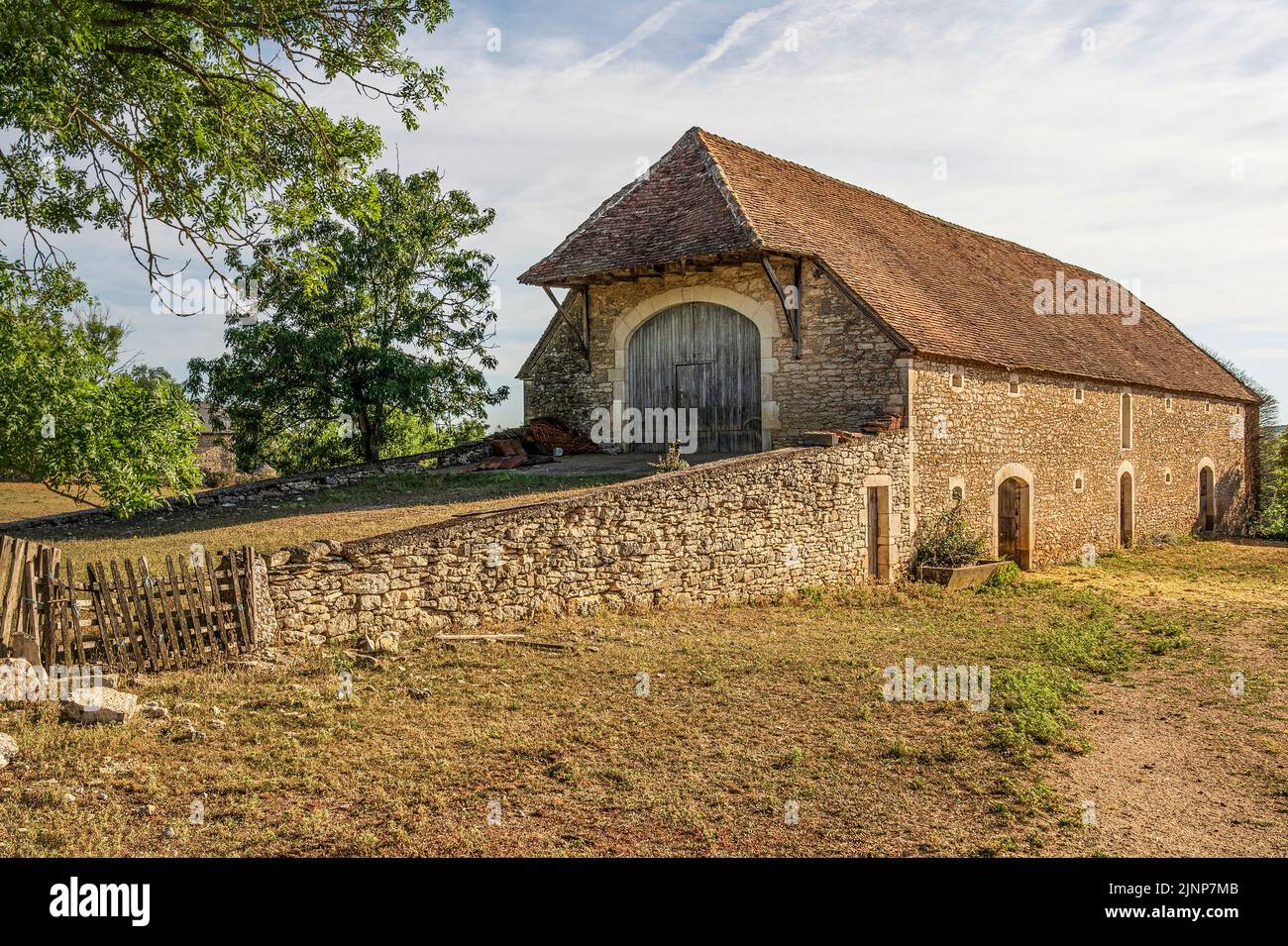 Ein traditionelles Bauernhaus, typisch für das Departement Lot von Frankreich, gesehen in Cuzou Stockfoto