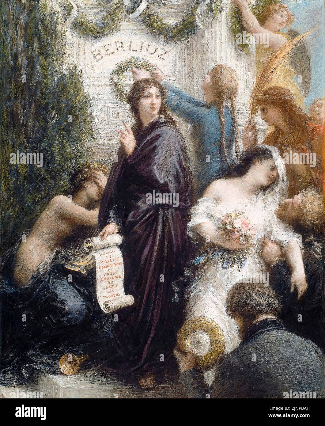 Henri Fantin Latour Gemälde, das Jubiläum (Hommage an Hector Berlioz), Pastell und Aquarell, 1877 Stockfoto