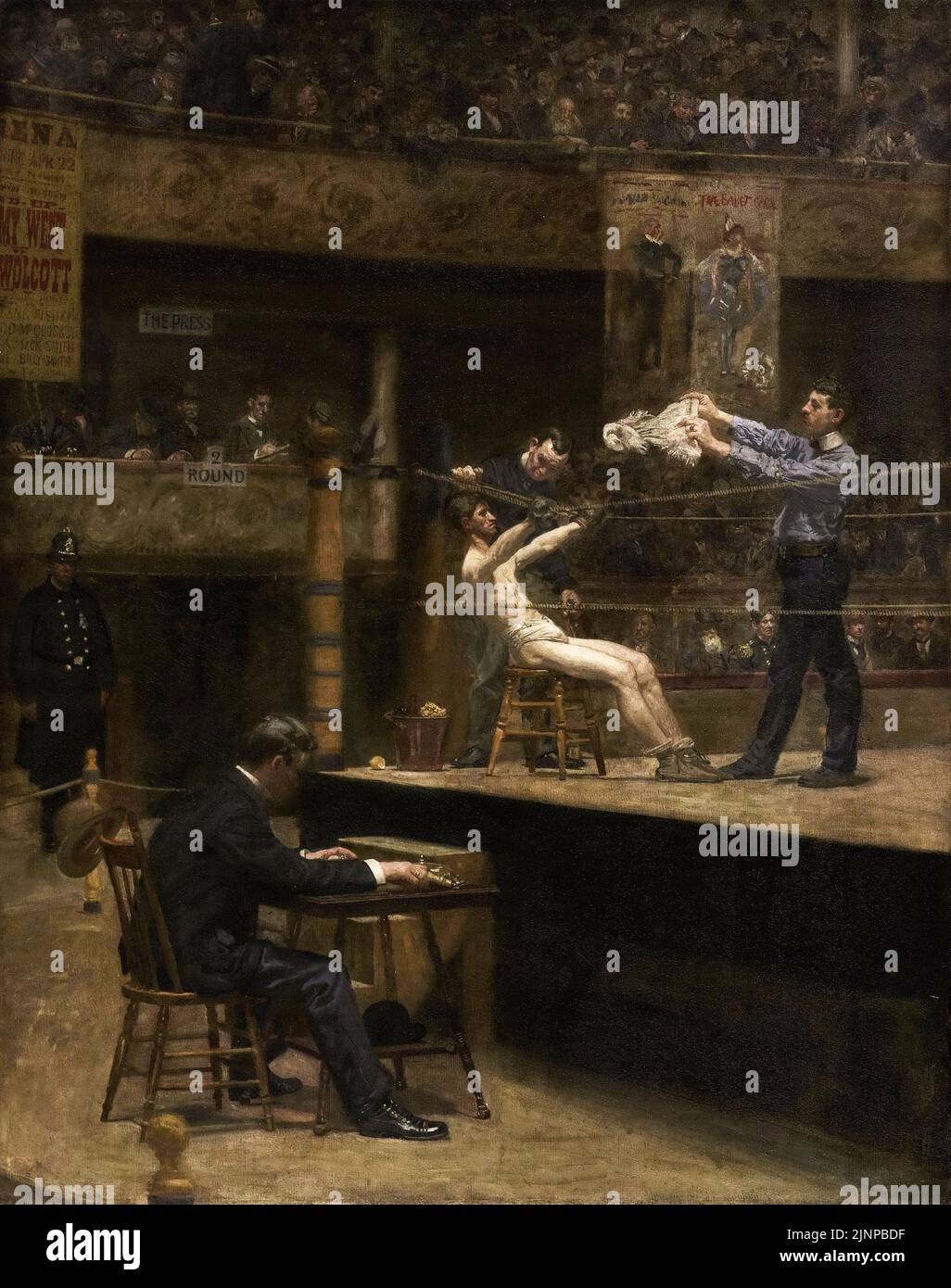 Thomas Eakins, zwischen den Runden, Ölgemälde auf Leinwand, 1898-1899 Stockfoto