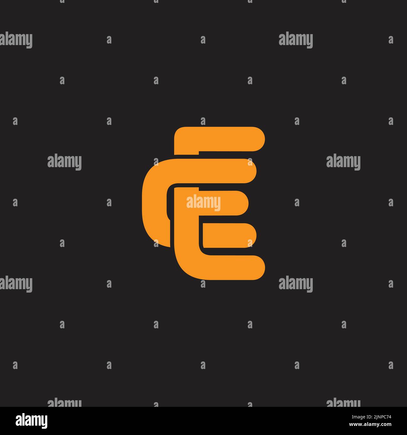 Vektor mit EC-verknüpftem Monogramm Stock Vektor