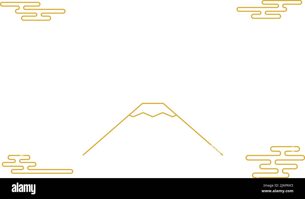 Einfache Linienzeichnung von Mt. Fuji und e Haze Stock Vektor