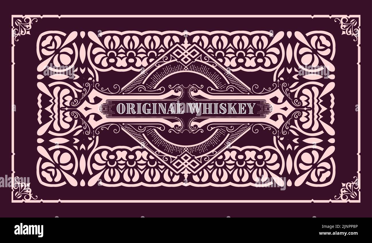 Whisky-Label mit alten Rahmen Stock Vektor
