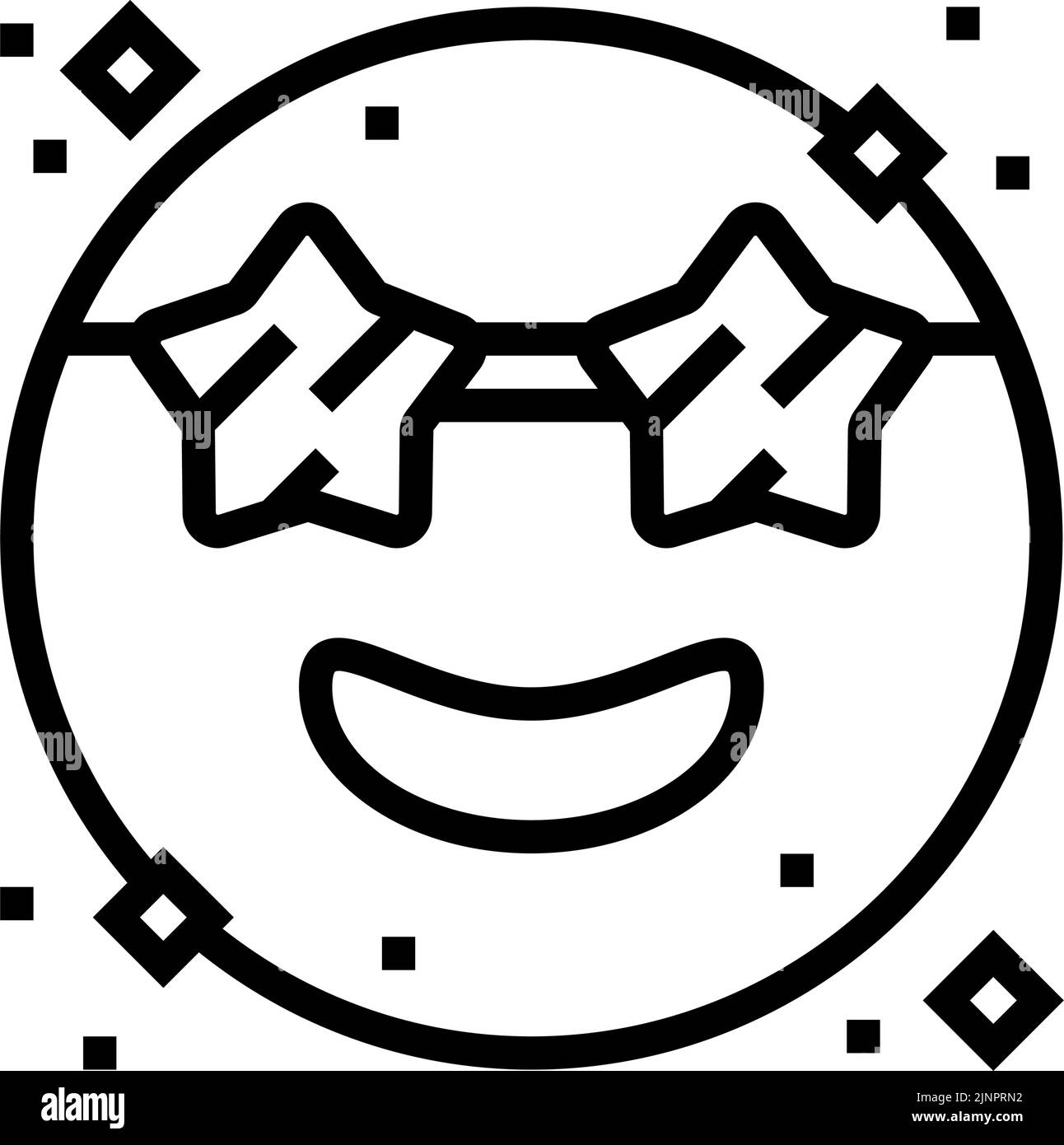 Lustige Emoji Linie Symbol Vektor Illustration Stock Vektor