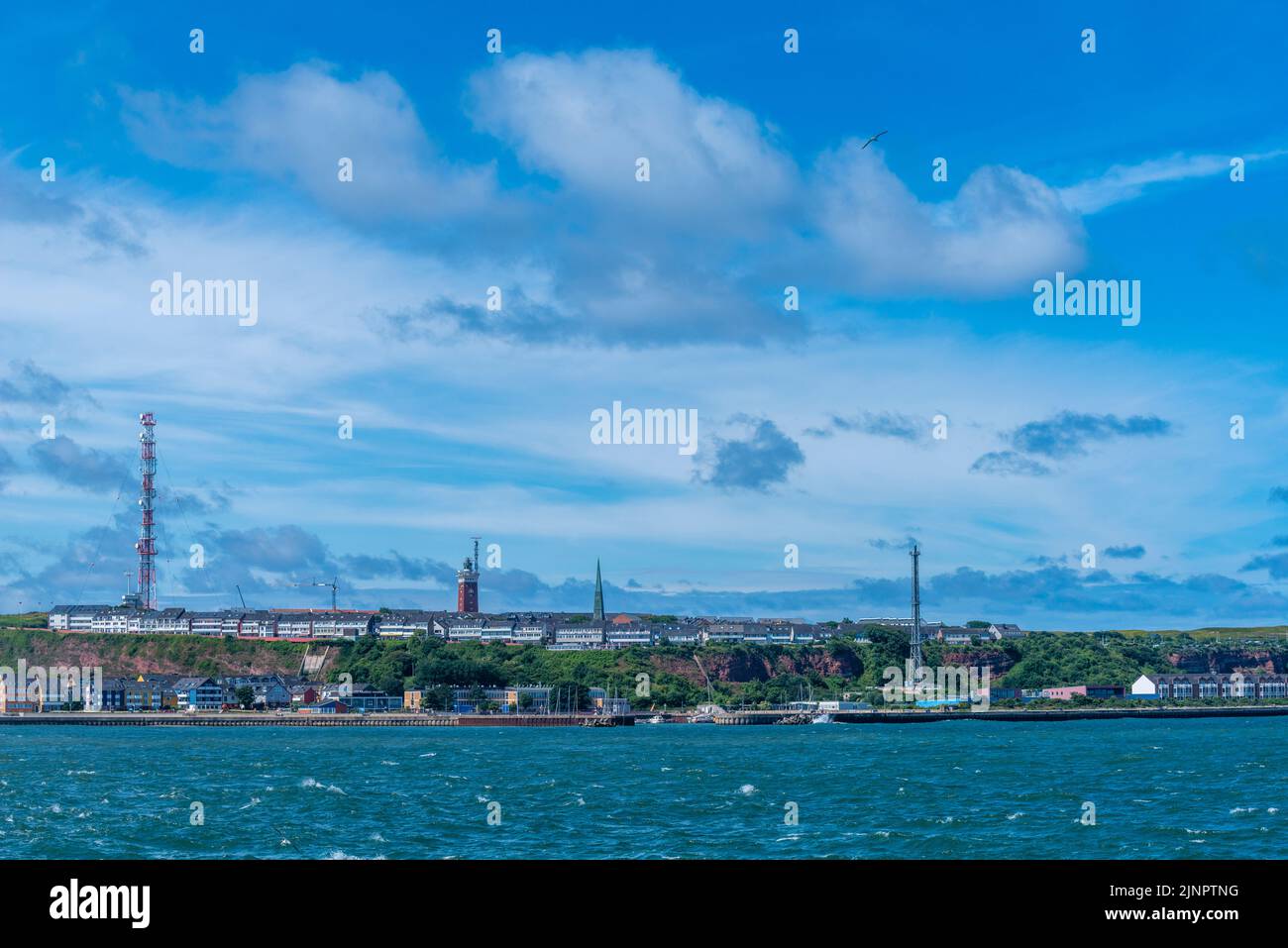 Hotels auf der Hochseeinsel und dem Kurort Helgoland, Nordsee, Schleswig-Holstein, Norddeutschland, Stockfoto