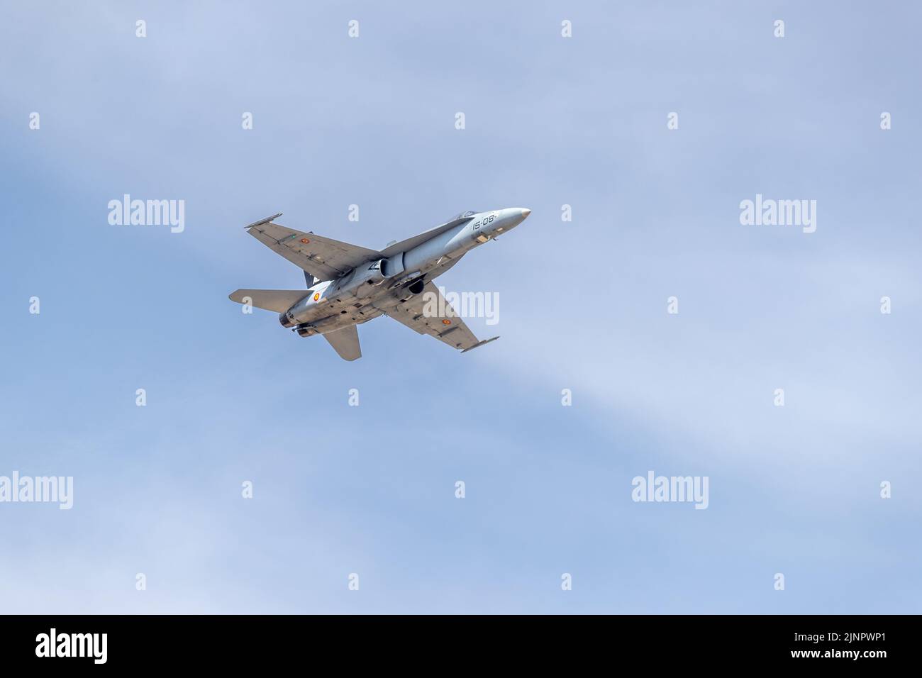 Spanische Luftwaffe - McDonnell Douglas EF-18M Hornet in der Luft beim Royal International Air Tattoo 2022 Stockfoto