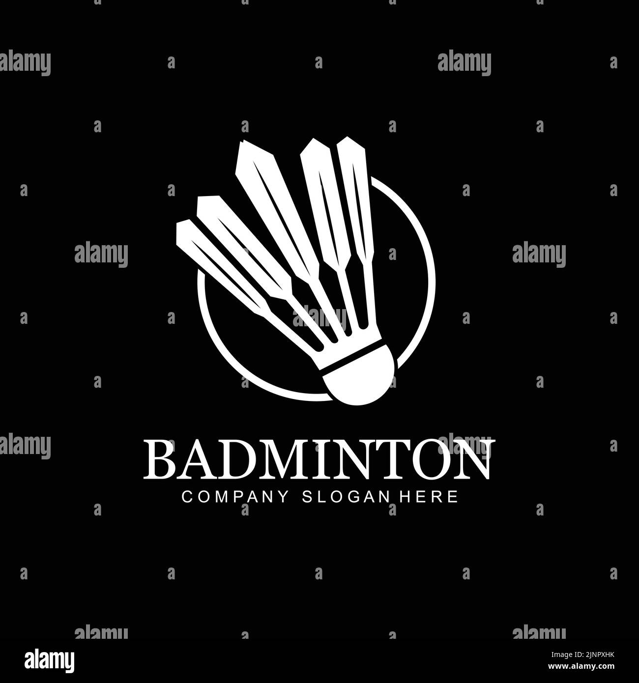 Badminton Logo Icon Vektor, Sportspieler, mit Schläger, Premium Retro-Konzept Stock Vektor