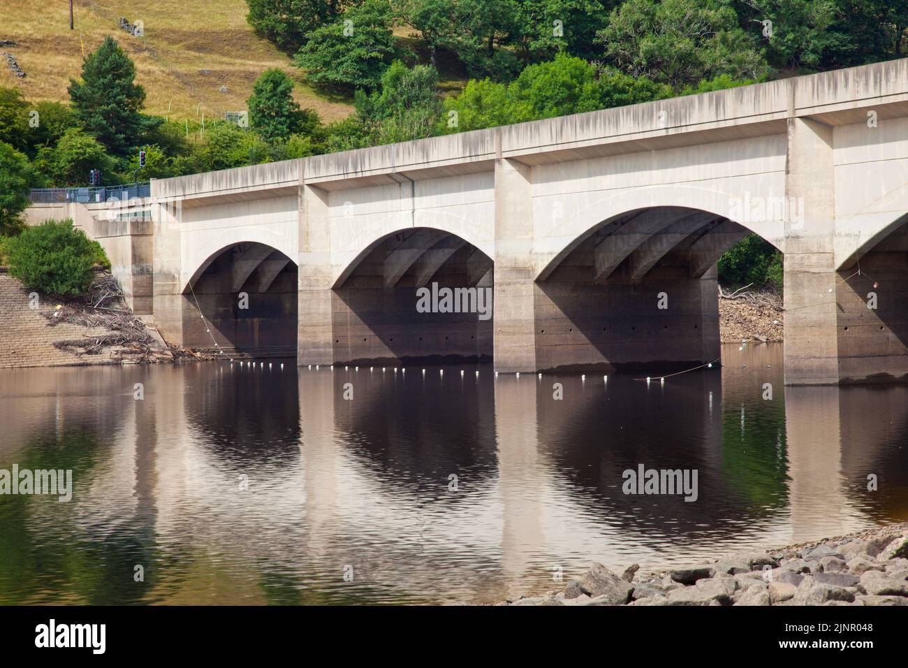 Ladybower Reservoir im Peak District National Park, Derbyshire, Großbritannien Stockfoto